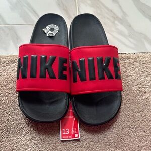 Nike red and black men’s 13 slides